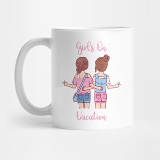 Cute Girls On Vacation Best Friends Mug